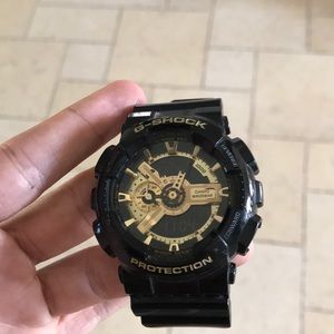 G Shock Black and Gold watch